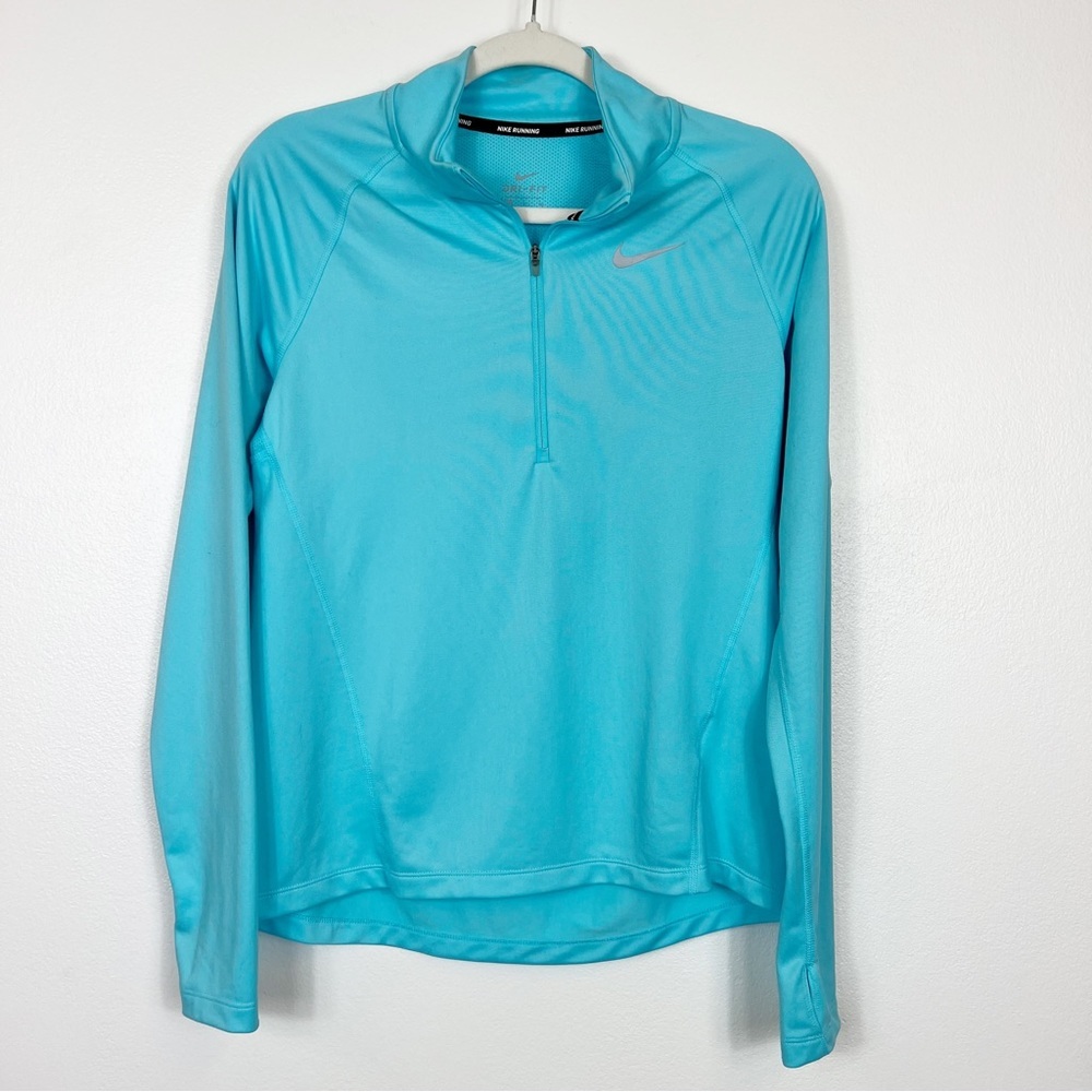 Nike 1/2 Zip Dri-Fit Long Sleeve Pullover Turquoise Size Small